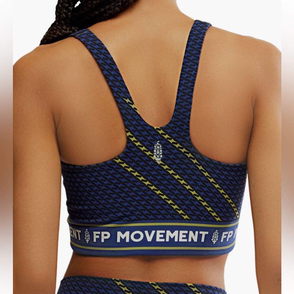 FP Movement New Never Better Sport Bra XS Blue/Green/White - Picture 2 of 7